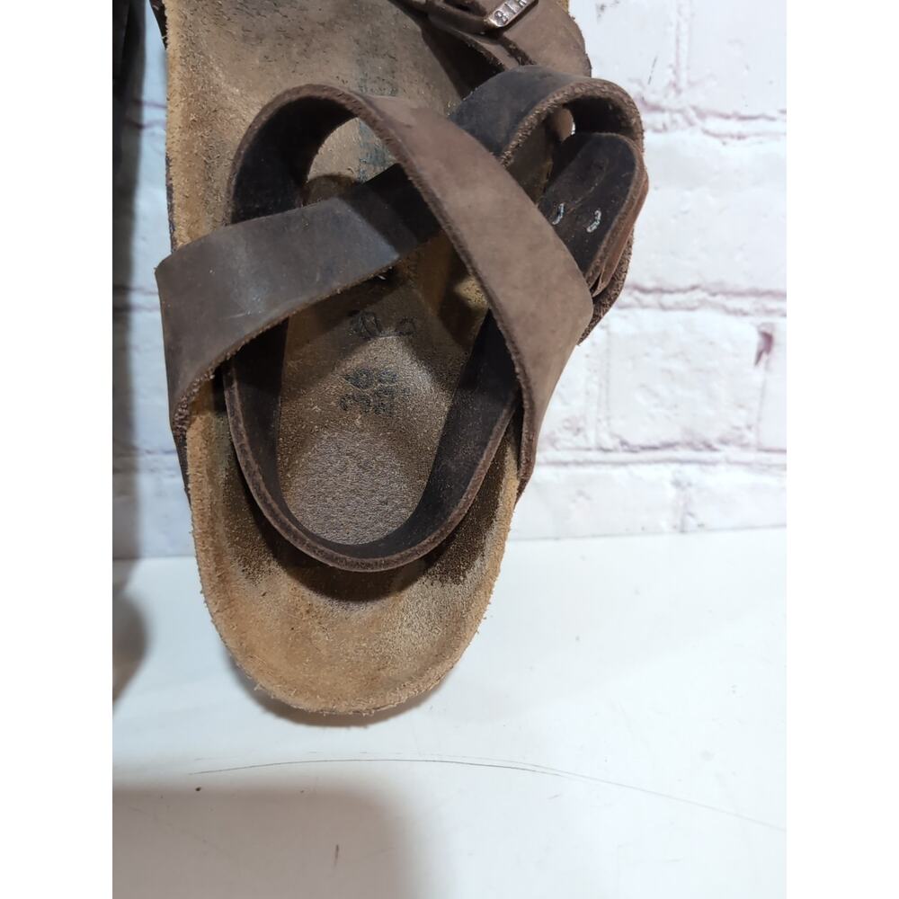 Birkenstock Yara Leather Strappy Sandal Size 36 US 5.0 Mocha Brown Ankle Strap - Picture 6 of 14